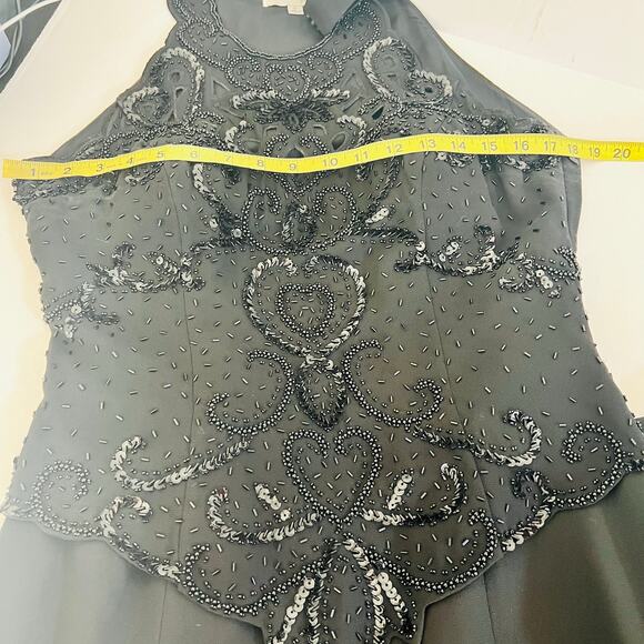 Karen Miller Vintage Beaded Sleeveless High Neck Layered Maxi Dress Size 12 - Picture 6 of 8